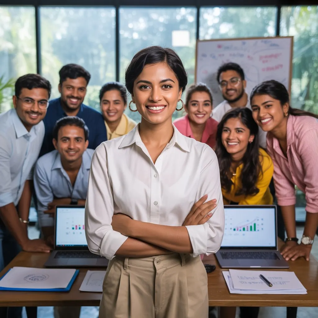 A large, smiling team from Aspire Digital Solutions is posing for a group photo. The team represents the company's collaborative approach to providing digital marketing services in Mysore.