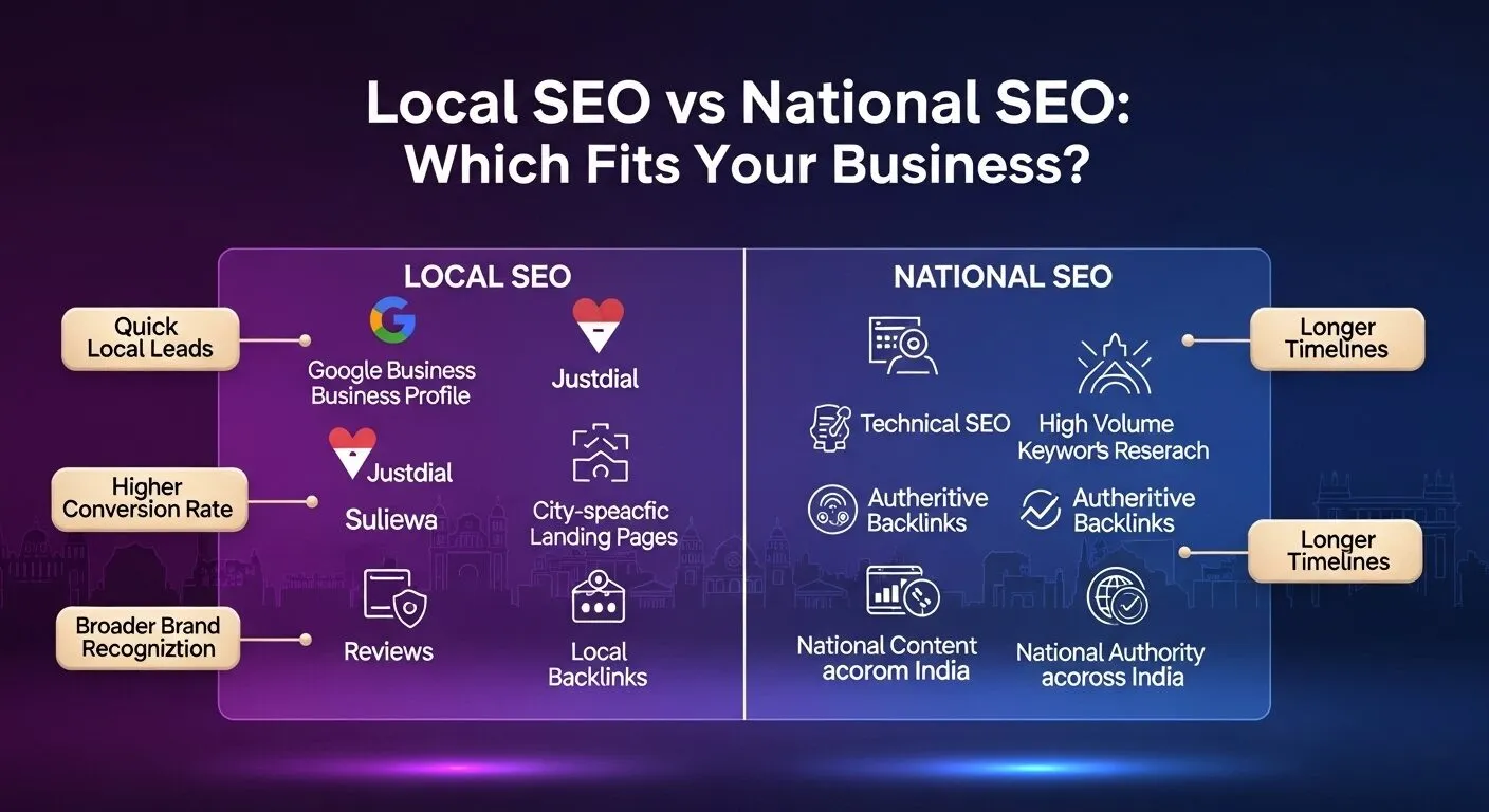 Local SEO vs National SEO – Business strategy comparison