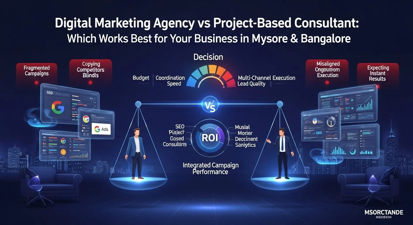 Digital Marketing Agency vs Project-Based Consultants: Which Works Best for Your Business in Mysore & Bangalore