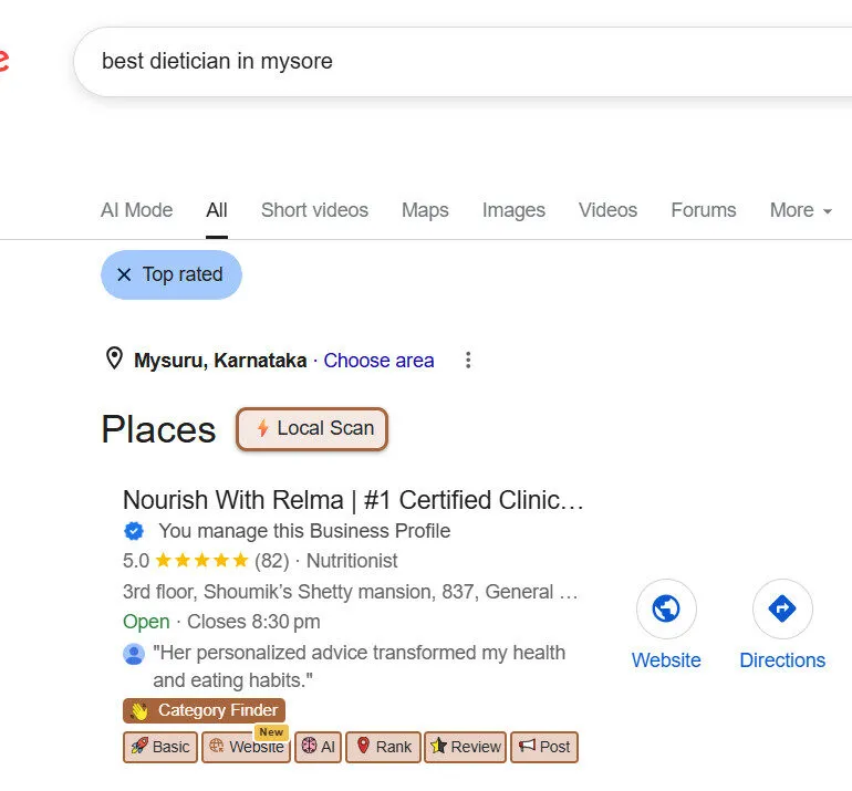 Local SEO screenshot
