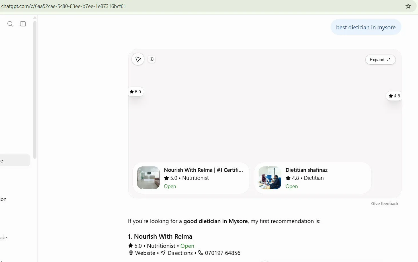 AI-search screenshot