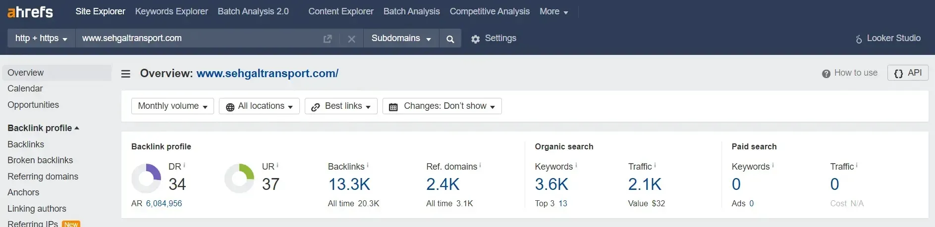 Sehgal Transport SEO results image